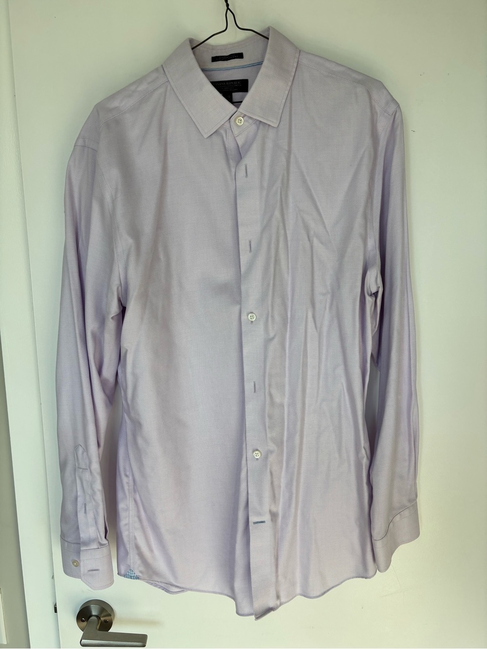 Banana Republic Men’s L Grant Fit Dress Shirt Navy Gingham Non-Iron